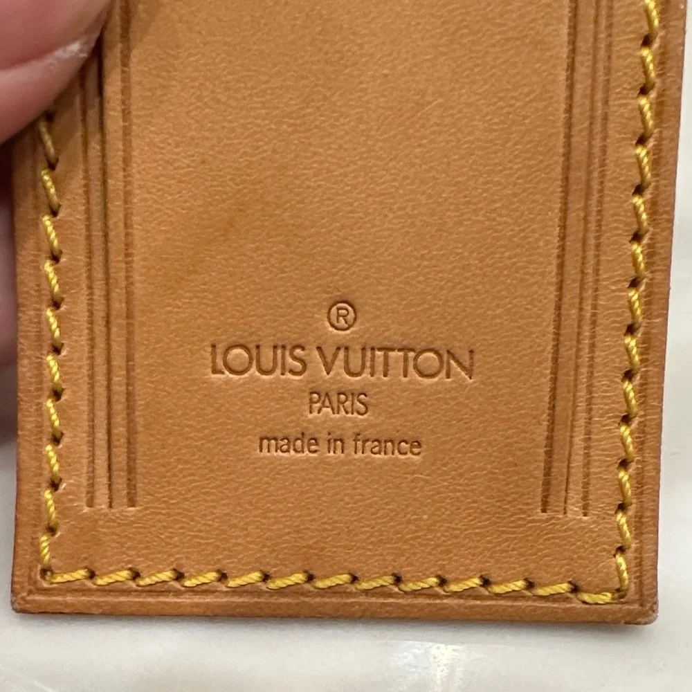 Louis Vuitton Brown Leather Luggage Tag